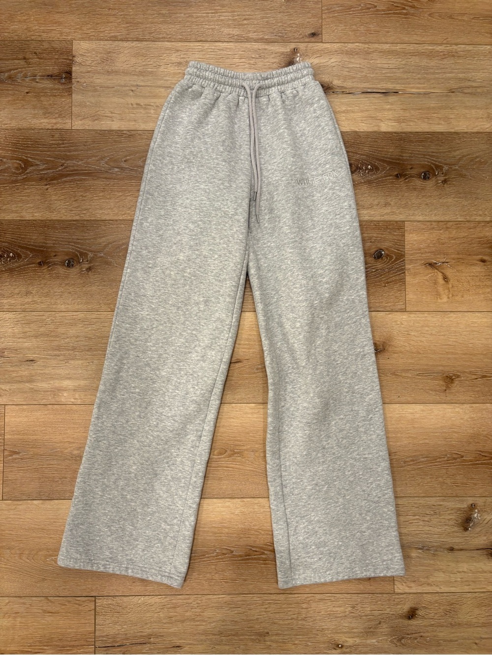 Women’s White Fox Boutique Gray Knit Wide-Leg Sweatpants-3XS